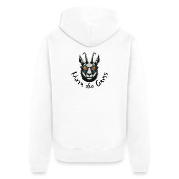 hurra die gams schifahren schirurlaub berg wandern - Unisex Premium Bio Zip Hoodie - Weiß - Hinten - Thijin (182cm)
