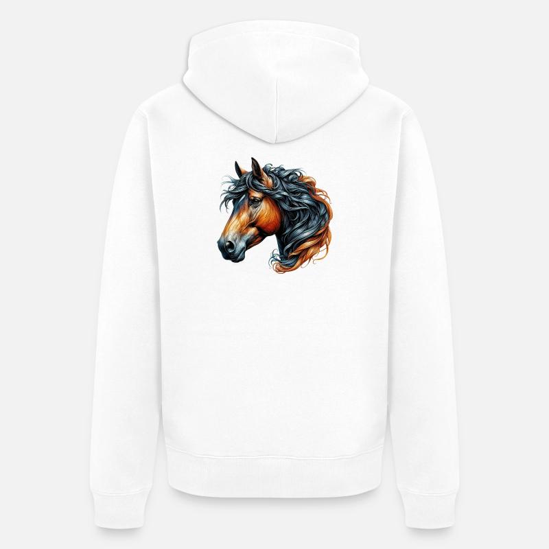 Cheval - Veste à capuche bio Premium Unisexe - blanc