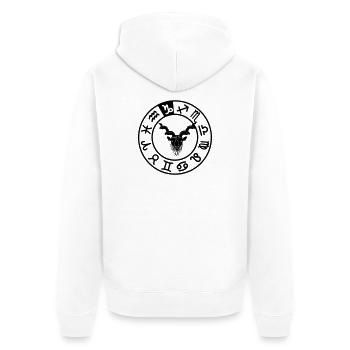 Signe du zodiaque Capricorne dans le cercle des douze signes - Veste à capuche bio Premium Unisexe - blanc - Dos - Thijin (182cm)