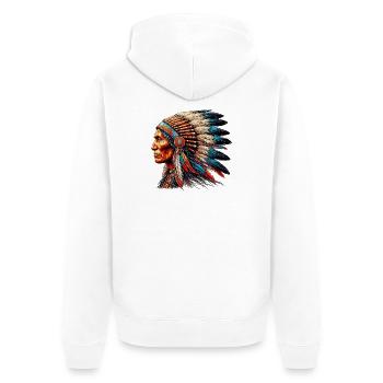 Amérindien Peau rouge d’Amérique - Veste à capuche bio Premium Unisexe - blanc - Dos - Thijin (182cm)