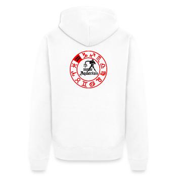 Zwölf Sternzeichen Wassermann Wassermann - Unisex Premium Bio Zip Hoodie - Weiß - Hinten - Thijin (182cm)