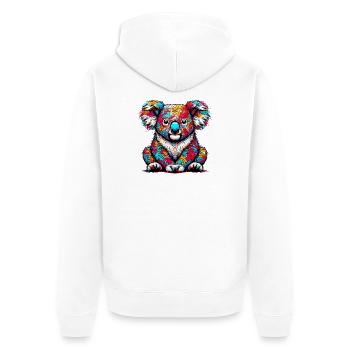 Koala - Unisex Premium Bio Zip Hoodie - Weiß - Hinten - Thijin (182cm)