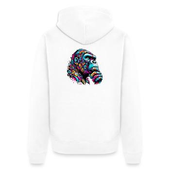Gorille - Veste à capuche bio Premium Unisexe - blanc - Dos - Thijin (182cm)