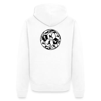 Soccer Ball - Unisex Premium Organic Zip Hoodie - white - Back - Thijin (182cm)
