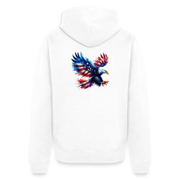 Eagle Flag USA USA Américain - Veste à capuche bio Premium Unisexe - blanc - Dos - Thijin (182cm)