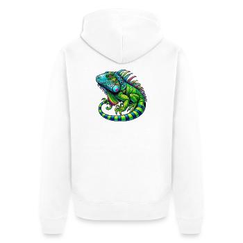 Iguane - Veste à capuche bio Premium Unisexe - blanc - Dos - Thijin (182cm)
