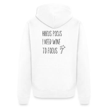 Zaubern Wein Trinken Denken Konzentrieren - Unisex Premium Bio Zip Hoodie - Weiß - Hinten - Thijin (182cm)