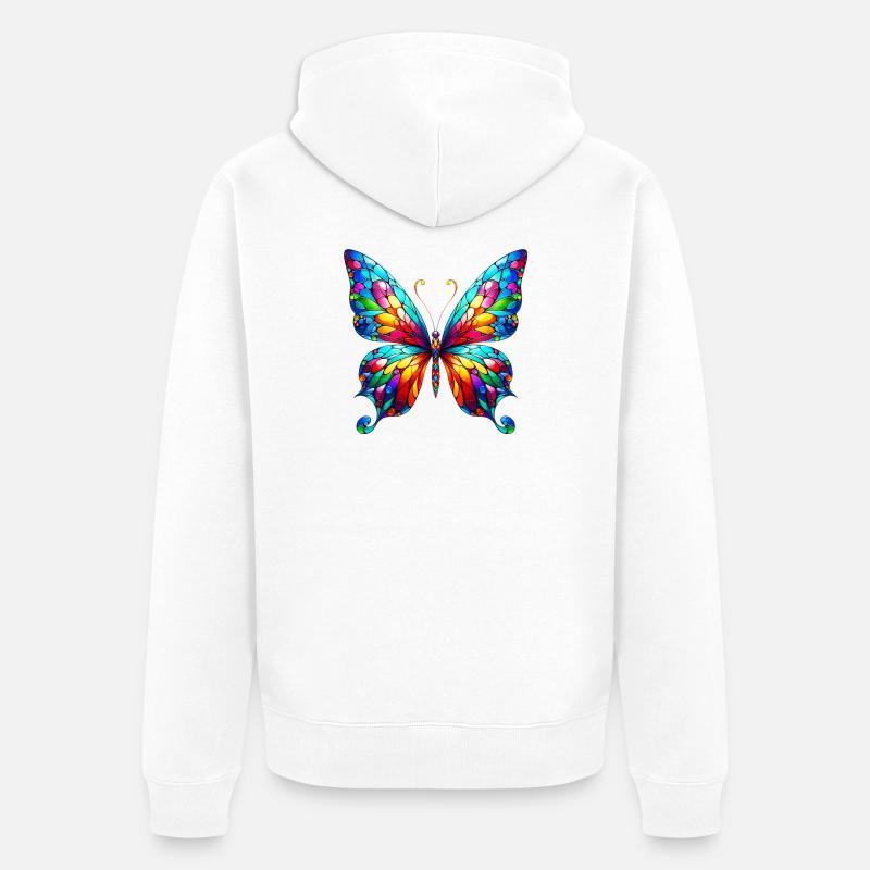 Papillon - Veste à capuche bio Premium Unisexe - blanc
