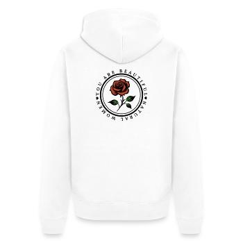 Roses Symbol - You Are Beautiful Natural Woman - Unisex Premium Organic Zip Hoodie - white - Back - Thijin (182cm)