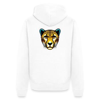 Cheetah - Unisex Premium Organic Zip Hoodie - white - Back - Thijin (182cm)