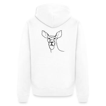 Löweh - Unisex Premium Bio Zip Hoodie - Weiß - Hinten - Thijin (182cm)