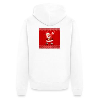 Frohe Weihnachten, frohe Feiertage, Weihnachtsmann - Unisex Premium Bio Zip Hoodie - Weiß - Hinten - Thijin (182cm)