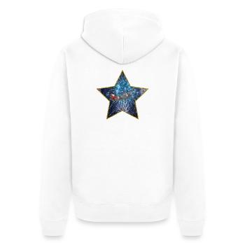 Frohe Weihnachten Version 3 - Unisex Premium Bio Zip Hoodie - Weiß - Hinten - Thijin (182cm)