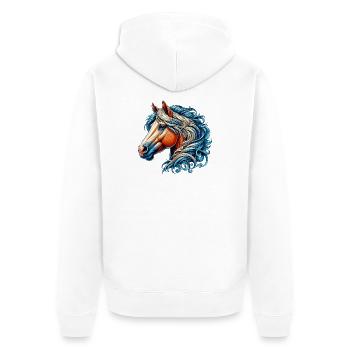 Cheval - Veste à capuche bio Premium Unisexe - blanc - Dos - Thijin (182cm)