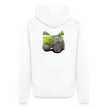 Tractor in the field - Unisex Premium Organic Zip Hoodie - white - Back - Thijin (182cm)