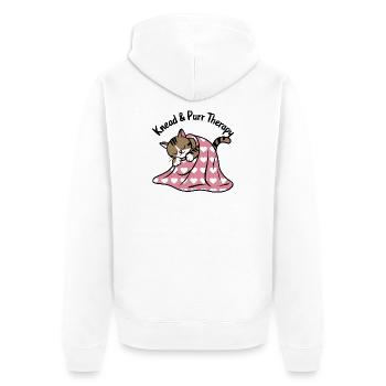 Couverture de sieste ronronnante sous le cœur - Veste à capuche bio Premium Unisexe - blanc - Dos - Thijin (182cm)