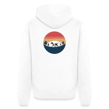 Hiking with Dog - Unisex Premium Organic Zip Hoodie - white - Back - Thijin (182cm)