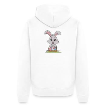 Osterhase - Unisex Premium Bio Zip Hoodie - Weiß - Hinten - Thijin (182cm)