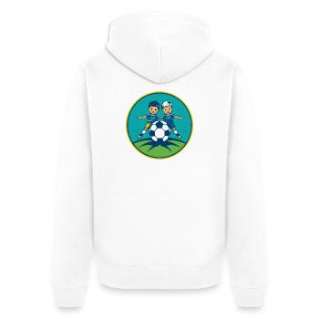 Fußball F-Jugend - Unisex Premium Bio Zip Hoodie - Weiß - Hinten - Thijin (182cm)