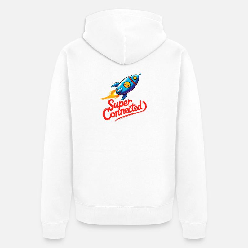 Super connecté - Veste à capuche bio Premium Unisexe - blanc