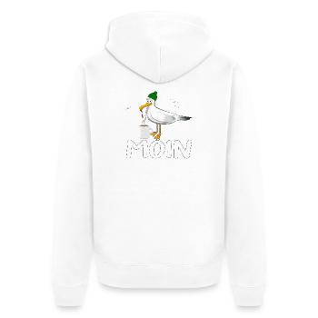 Möve MOIN - Unisex Premium Bio Zip Hoodie - Weiß - Hinten - Thijin (182cm)