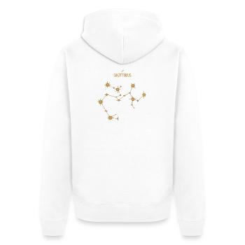 Signe du zodiaque Sagittaire Constellation d’étoiles Doré - Veste à capuche bio Premium Unisexe - blanc - Dos - Thijin (182cm)