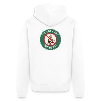 Pas de café, pas de taf – Humour Matin - Veste à capuche bio Premium Unisexe - blanc - Dos - Thijin (182cm)