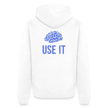 Dictons amusants pour les smartasses et les high-flyers - Veste à capuche bio Premium Unisexe - blanc - Dos - Thijin (182cm)