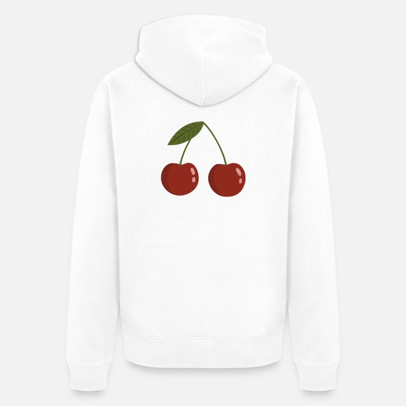 Conception de paire de cerisiers vifs - Veste à capuche bio Premium Unisexe - blanc