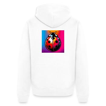 Marienkäfer - Unisex Premium Bio Zip Hoodie - Weiß - Hinten - Thijin (182cm)
