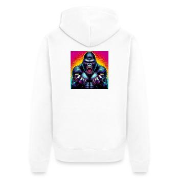 gorilla - Unisex Premium Organic Zip Hoodie - white - Back - Thijin (182cm)
