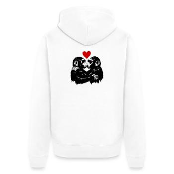 C’est l’amour, les singes LGBTQIA s’embrassent - Veste à capuche bio Premium Unisexe - blanc - Dos - Thijin (182cm)