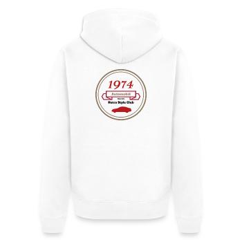 Design rétro Motor Club 1 - Veste à capuche bio Premium Unisexe - blanc - Dos - Thijin (182cm)