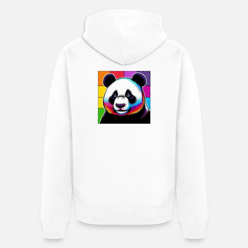 panda - Veste à capuche bio Premium Unisexe - blanc