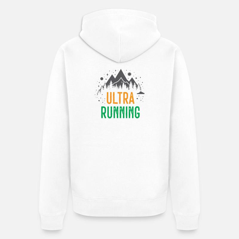 Ultra course à pied - Veste à capuche bio Premium Unisexe - blanc