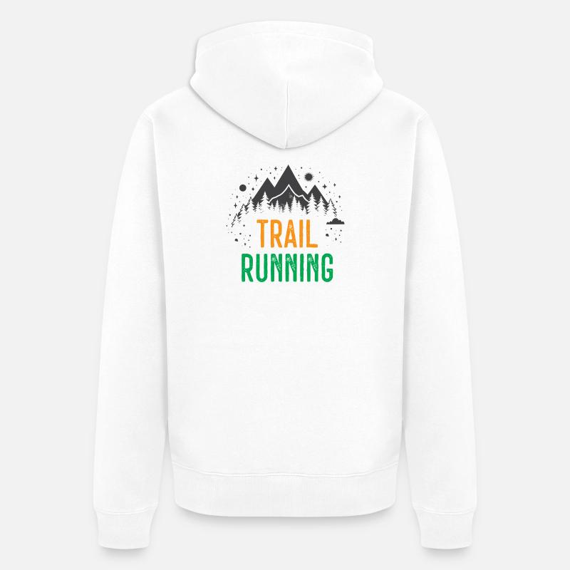 Course sur sentier - Veste à capuche bio Premium Unisexe - blanc