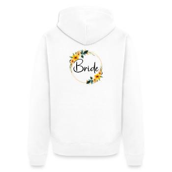 L’équipe de la mariée ! Couronne florale colorée - Veste à capuche bio Premium Unisexe - blanc - Dos - Thijin (182cm)