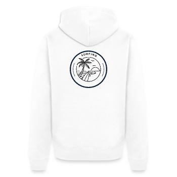 Farbige Pflanzenmuster auf dunklem Hintergrund - Unisex Premium Bio Zip Hoodie - Weiß - Hinten - Thijin (182cm)