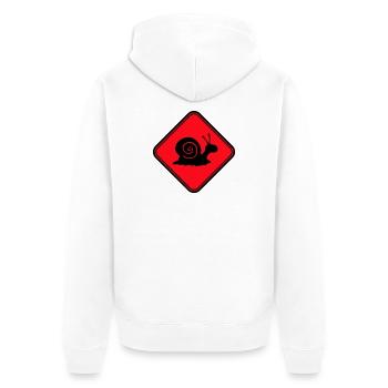 Snail Danger Caution Sign Warning - Unisex Premium Organic Zip Hoodie - white - Back - Thijin (182cm)