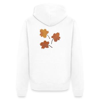 Motif de feuille d’érable d’automne pour vêtements confortables - Veste à capuche bio Premium Unisexe - blanc - Dos - Thijin (182cm)