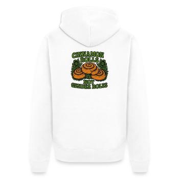 Zimtschnecken Nicht Geschlechterrollen Design - Unisex Premium Bio Zip Hoodie - Weiß - Hinten - Thijin (182cm)