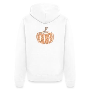 Motif citrouille joyeux Halloween - Veste à capuche bio Premium Unisexe - blanc - Dos - Thijin (182cm)