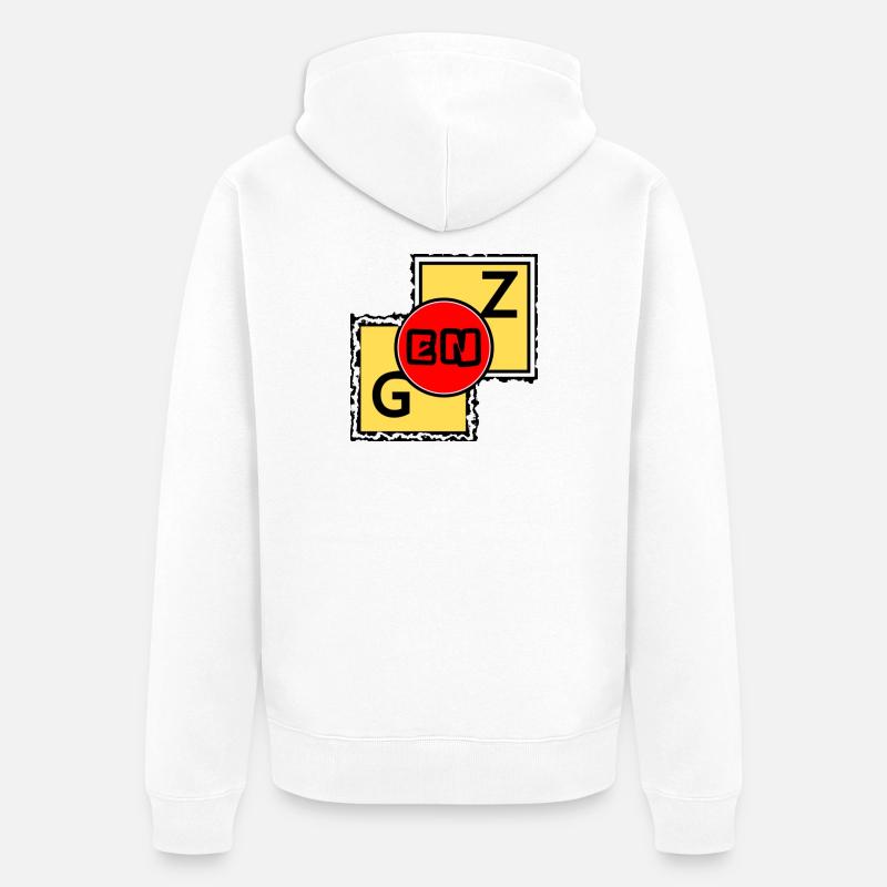 GEN Z Blocks - Unisex Premium Organic Zip Hoodie - white