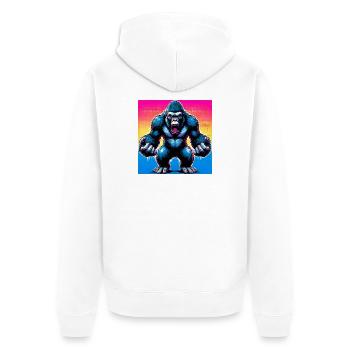 gorilla - Unisex Premium Organic Zip Hoodie - white - Back - Thijin (182cm)