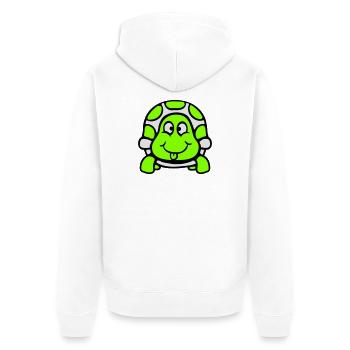 Turtle Tongue Sticking Out Naughty Funny Cool - Unisex Premium Organic Zip Hoodie - white - Back - Thijin (182cm)