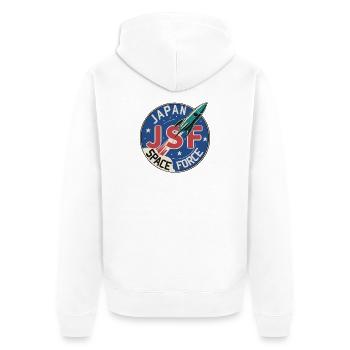 Japan Space Force  - Unisex Premium Bio Zip Hoodie - Weiß - Hinten - Thijin (182cm)