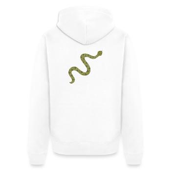 Vibrant Green Snake Illustration - Unisex Premium Organic Zip Hoodie - white - Back - Thijin (182cm)
