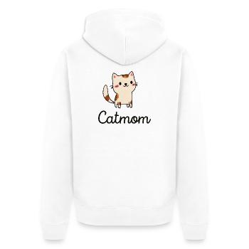 Cute cat design with charm - Unisex Premium Organic Zip Hoodie - white - Back - Thijin (182cm)