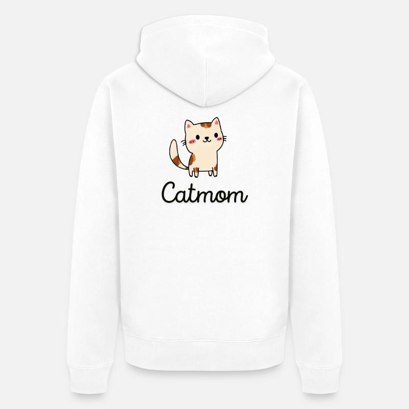 Design de chat mignon avec charme - Veste à capuche bio Premium Unisexe - blanc