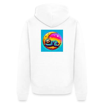 La paresse dort sur la Lune - Veste à capuche bio Premium Unisexe - blanc - Dos - Thijin (182cm)